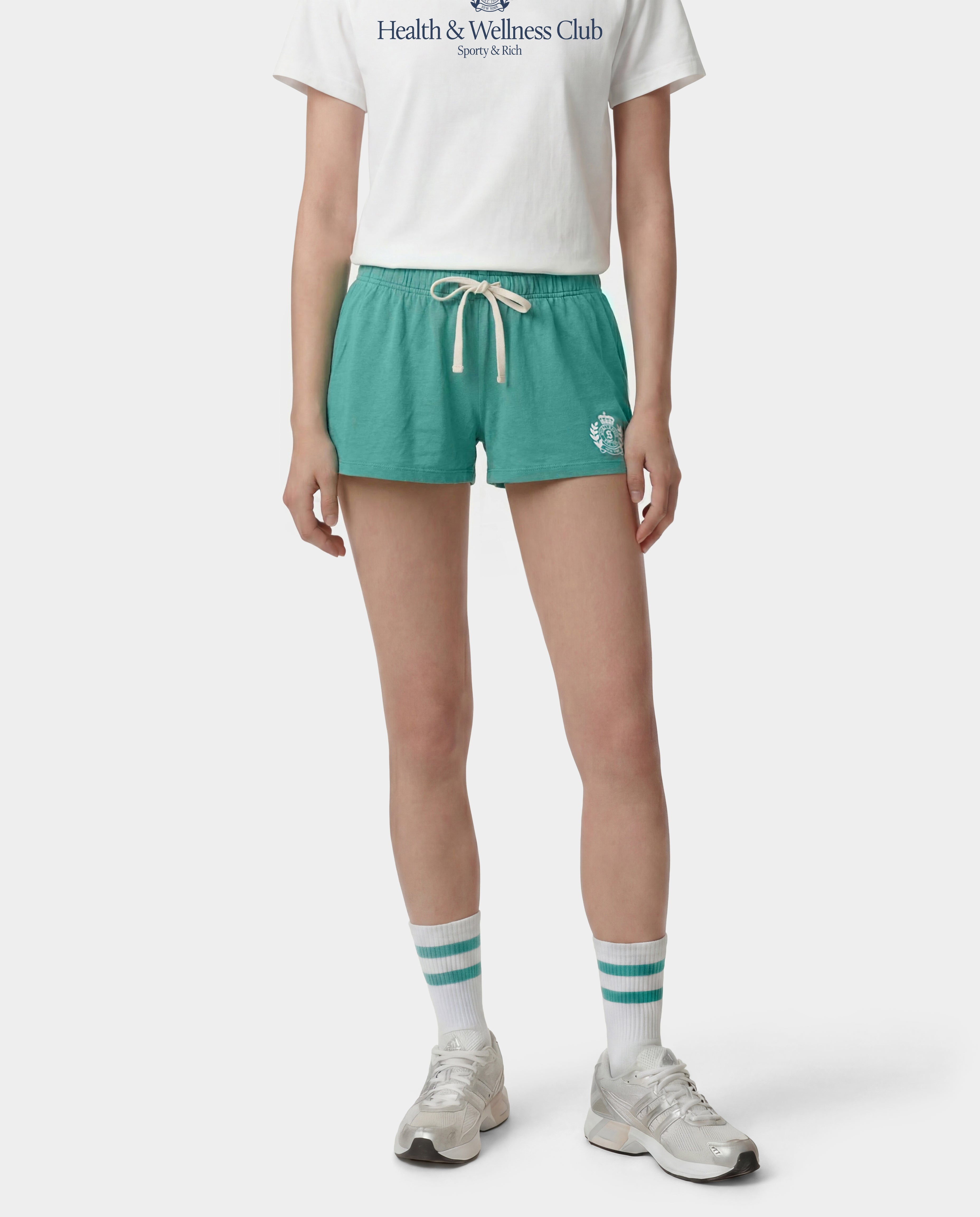 NY Crest Lounge Short - Amalfi Green/White – Sporty & Rich