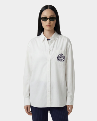 NY Crest Oversized Shirt - White/Navy