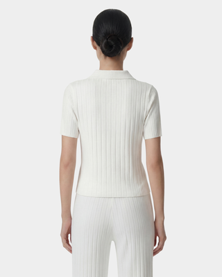 SRC Ribbed Polo - Ecru/Navy