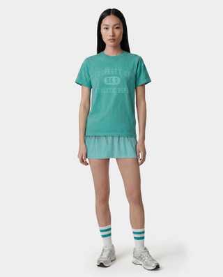 Signature Logo Poplin Skirt - Amalfi Green Striped/White