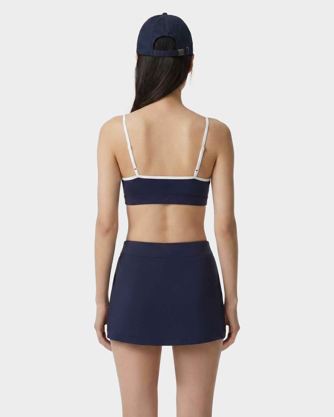 Signature Logo Athletic Bra - Navy/White – Sporty & Rich