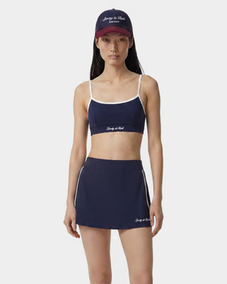 Signature Logo Athletic Bra - Navy/White
