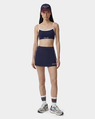 Signature Logo Athletic Bra - Navy/White