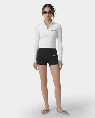 Signature Logo Sports Quarter Zip - White/Black