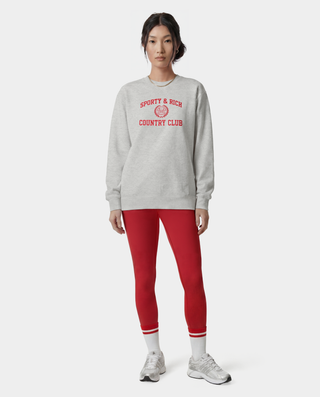 Varsity Crest Crewneck - Heather Gray/Red