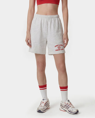 Varsity Crest Gym Short - Heather Gray/Red