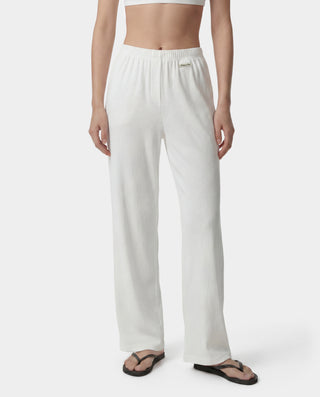 Signature Logo Ribbed House Pant - White/Black