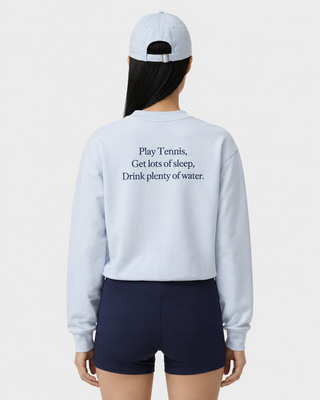 Play Tennis Crewneck - Ciel/Navy