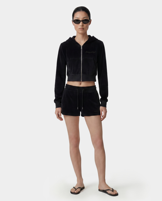 Signature Logo Krystal Zip Hoodie - Black/Crystal