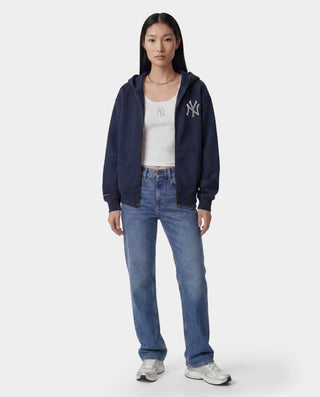 Yankees Krystal Zip Hoodie - Dark Navy/White