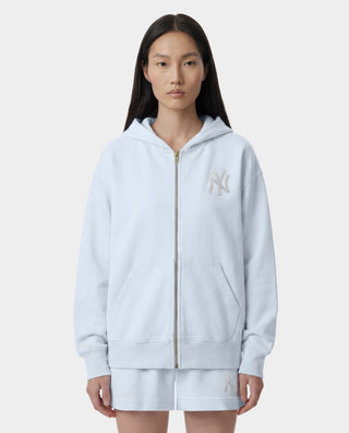 Yankees Krystal Zip Hoodie - Ciel/White