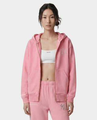 Yankees Krystal Zip Hoodie - Candy/White