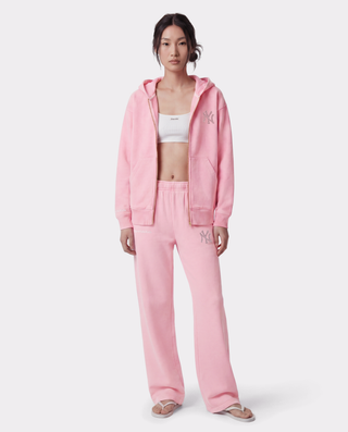 Yankees Krystal Zip Hoodie - Candy/White