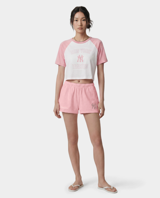 Yankees Krystal Disco Short - Candy/White