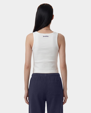 Yankees Krystal Cropped Tank - White/Dark Navy