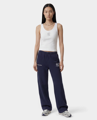 Yankees Krystal Cropped Tank - White/Dark Navy
