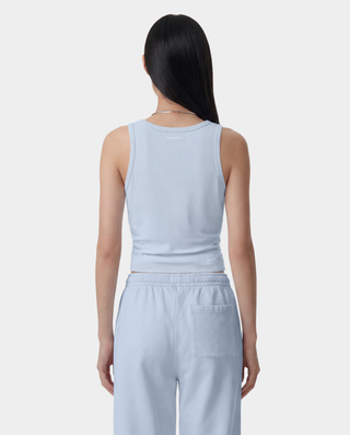 Yankees Krystal Cropped Tank - Ciel/White