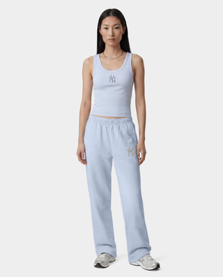 Yankees Krystal Cropped Tank - Ciel/White