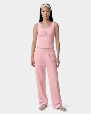Yankees Krystal Cropped Tank - Candy/White