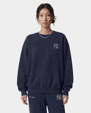 Yankees Krystal Crewneck - Dark Navy/White