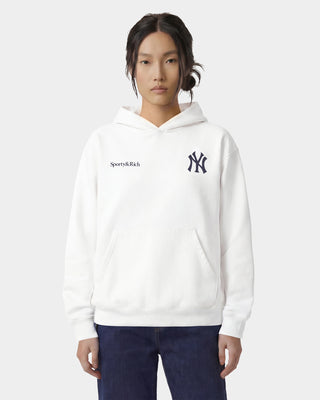 Yankees Curve Hoodie - White/Dark Navy