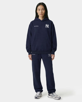 Yankees Curve Hoodie - Dark Navy/White