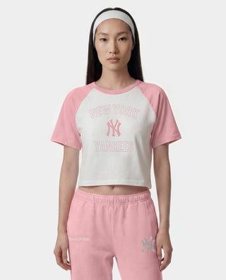 Yankees Arch Baby Baseball Tee - White/Candy