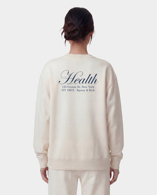 NY Health Crewneck - Ecru/Light Navy