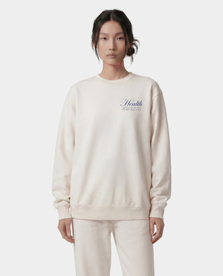 NY Health Crewneck - Ecru/Light Navy