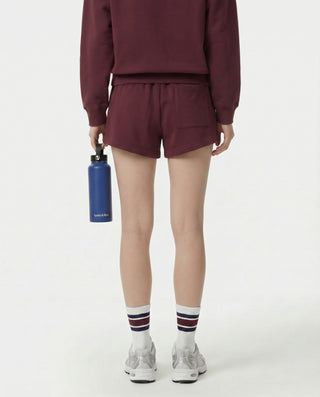 Syracuse Embroidered Disco Short - Bordeaux/White