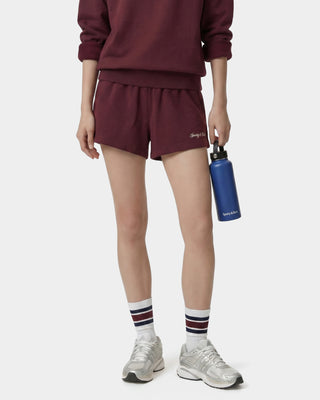 Syracuse Embroidered Disco Short - Bordeaux/White