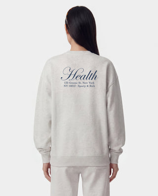 NY Health Crewneck - Heather Gray/Light Navy