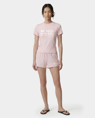 International Disco Short - Clear Pink/White