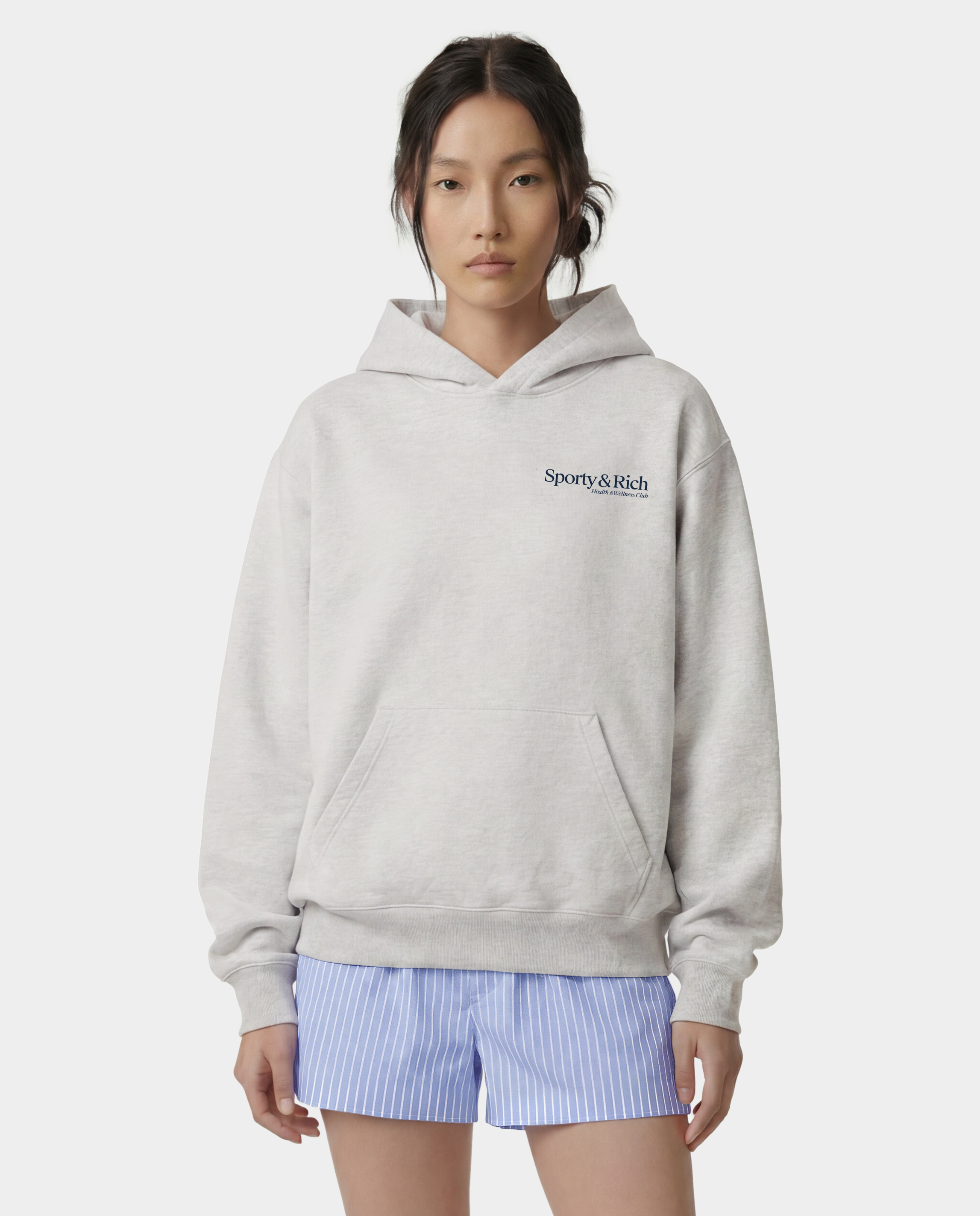 Modern Hoodie - Heather Gray/Navy – Sporty & Rich