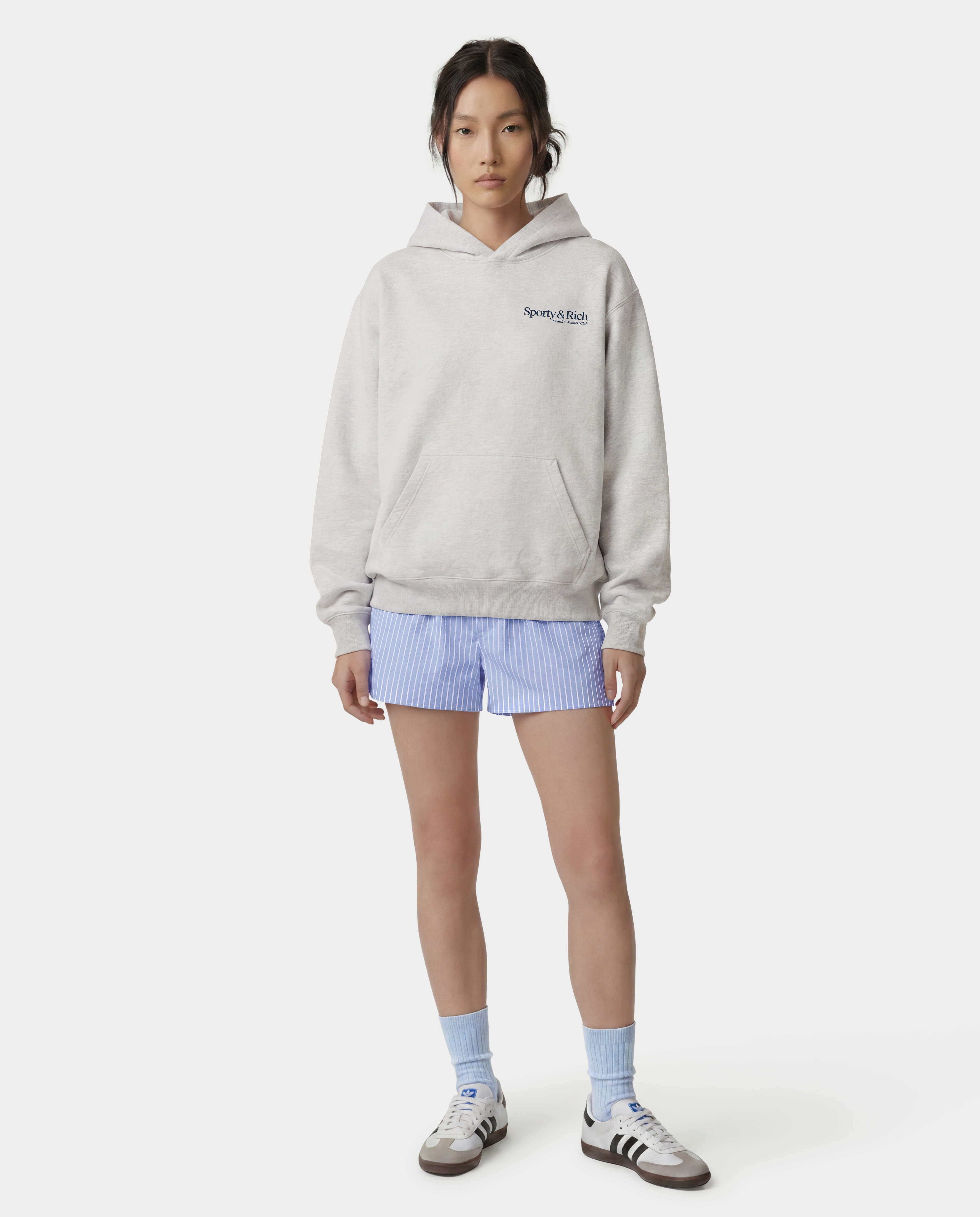 Modern Hoodie - Heather Gray/Navy – Sporty & Rich
