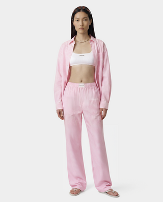 Signature Logo Pyjama Pants - Clear Pink Striped/White