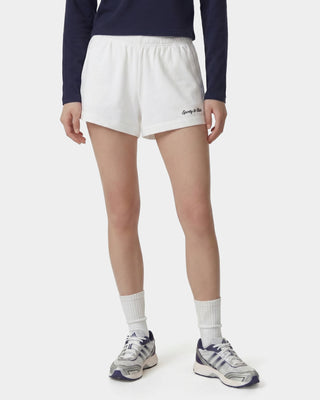Syracuse Embroidered Disco Short - White/Navy