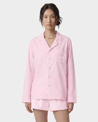 Signature Logo Pyjama Shirt - Clear Pink Striped/White