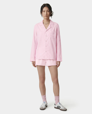 Signature Logo Pyjama Shirt - Clear Pink Striped/White