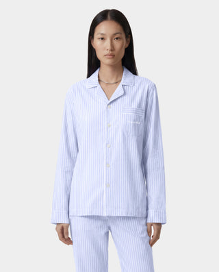 Signature Logo Pyjama Shirt - Mist Striped/White