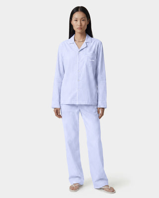 Signature Logo Pyjama Shirt - Mist Striped/White
