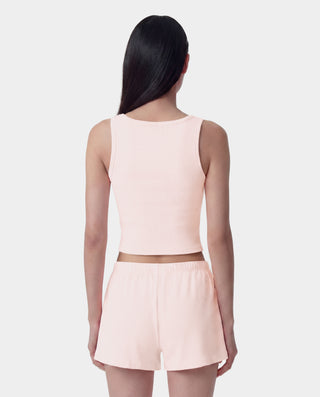 Signature Logo Ribbed Baby Tank - Clear Pink/Black
