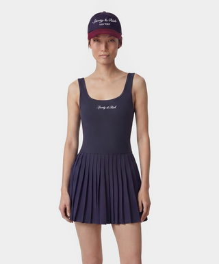 Signature Logo Court Dress - Navy/White