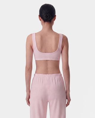 Signature Logo Ribbed Bralette - Clear Pink/Black