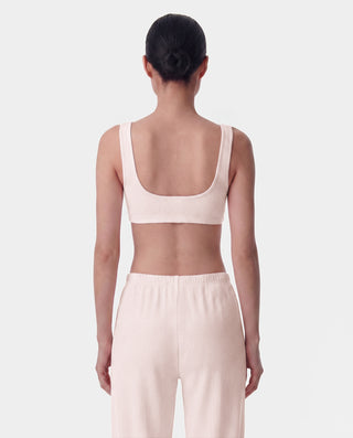 Signature Logo Ribbed Bralette - Clear Pink/Black