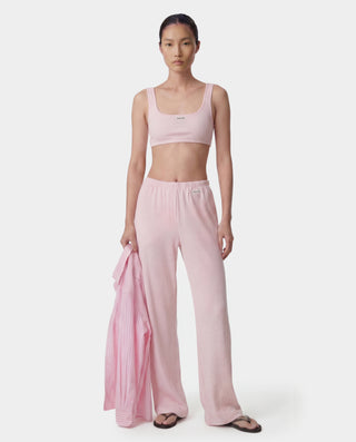 Signature Logo Ribbed Bralette - Clear Pink/Black
