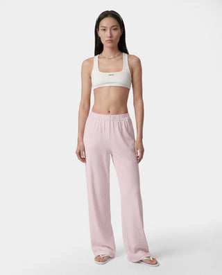 Signature Logo Ribbed House Pant - Clear Pink/Black