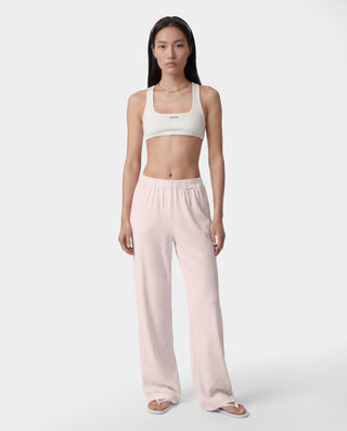 Signature Logo Ribbed House Pant - Clear Pink/Black