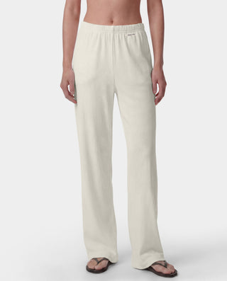 Signature Logo Ribbed House Pant - Ecru/Black