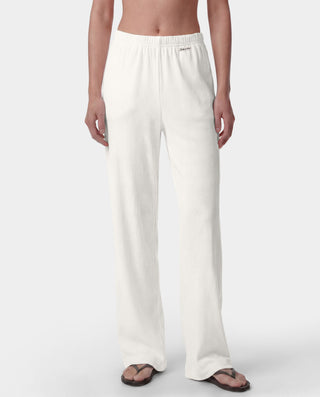 Signature Logo Ribbed House Pant - Ecru/Black